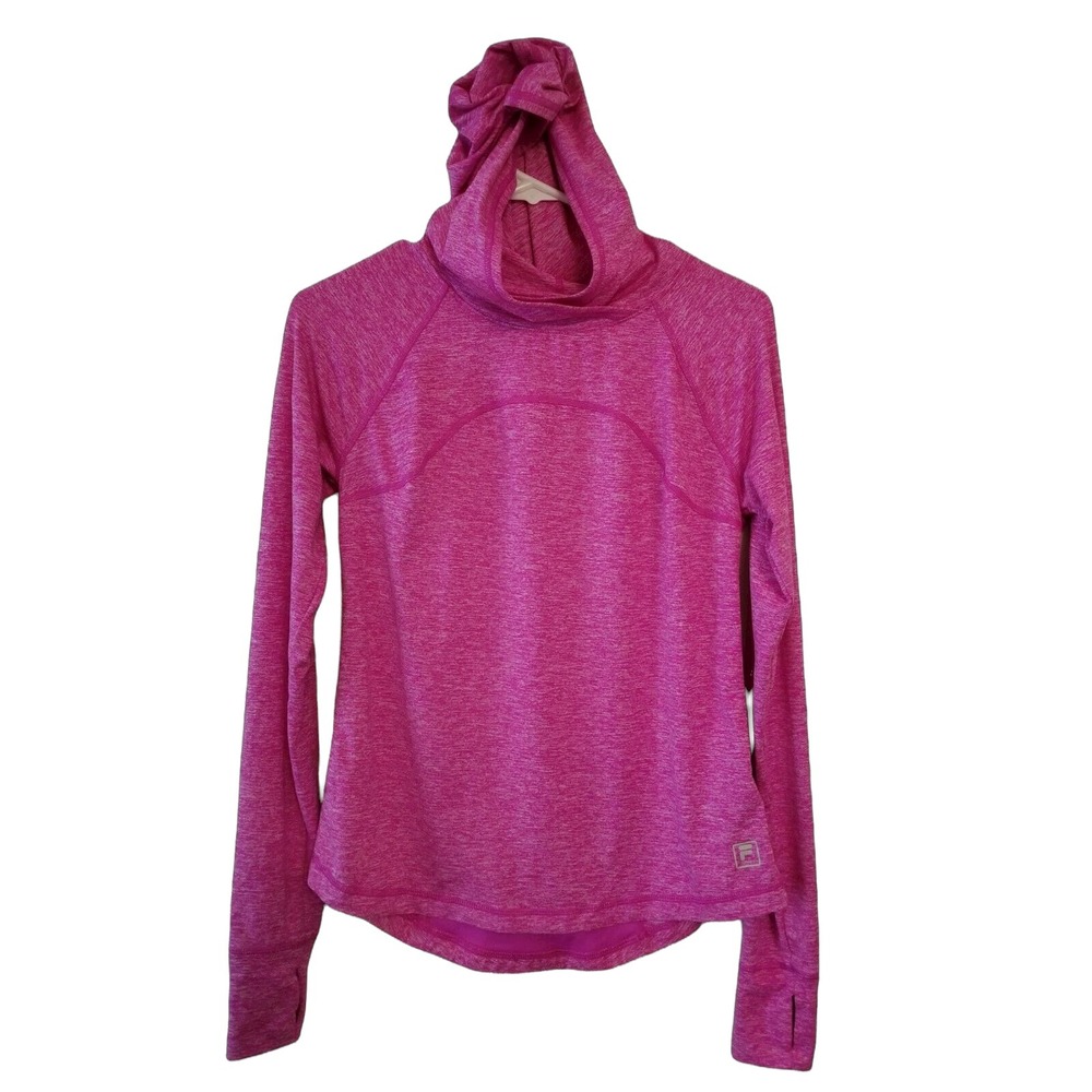 Fila Running Pink Shirt Long Sleeve Women's Size Small Hoodie Thumbholes